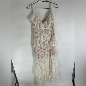 Hello Molly Cream Lace Maxi Dress